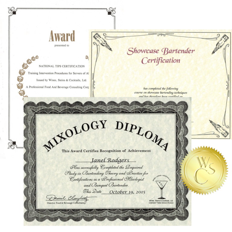 Professional Bartenders Certification Plus Hospitality Bartender School